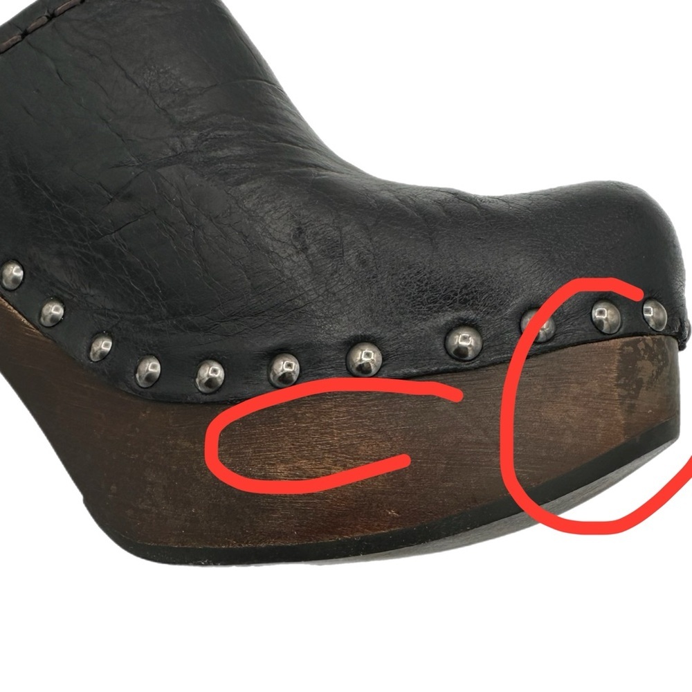 Prada Black Leather Mules with Distressed Wooden Heel – Size 39 EU - Picture 13 of 13